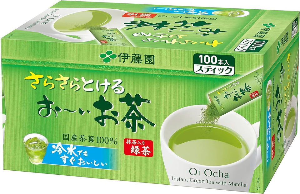 Thunder Tech Ito-en Oi Ocha green tea bags packaging shown for on-the-go brewing.