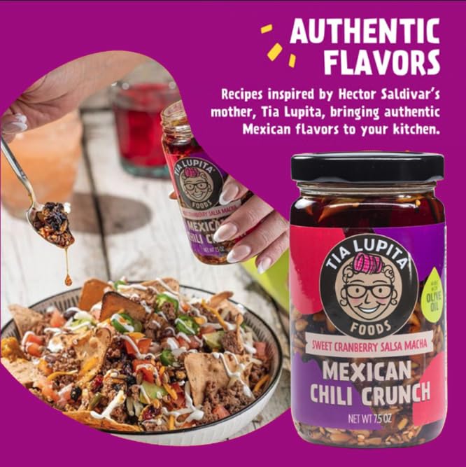 TIA LUPITA Crunchy chiles and seeds close-up highlighting texture and spice.