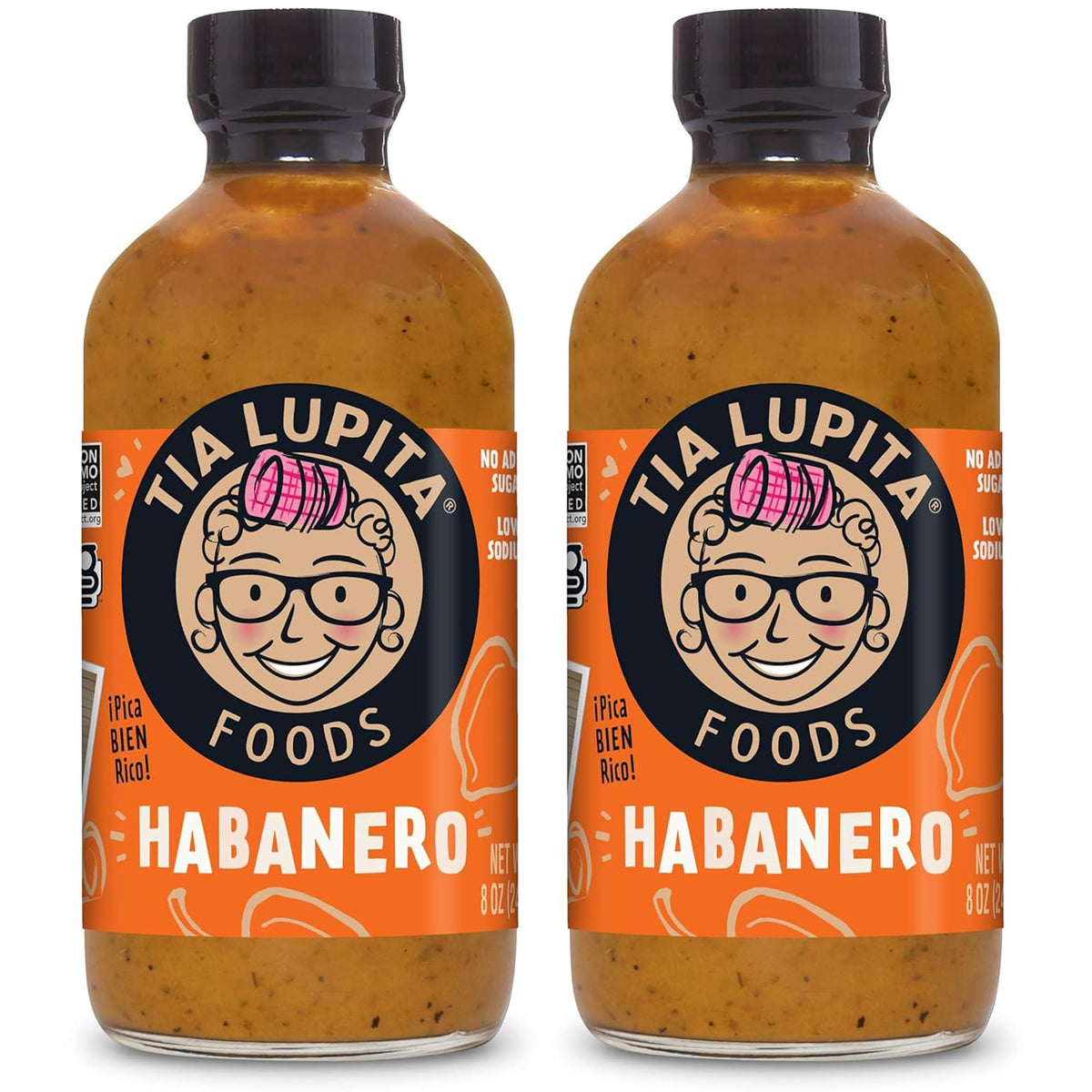 TIA LUPITA Habanero Hot Sauce bottle on kitchen counter for bold meals.