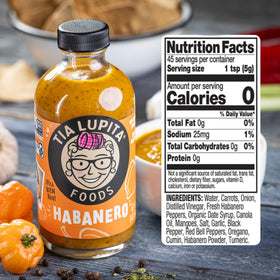 TIA LUPITA Habanero Hot Sauce pack display with two bottles.