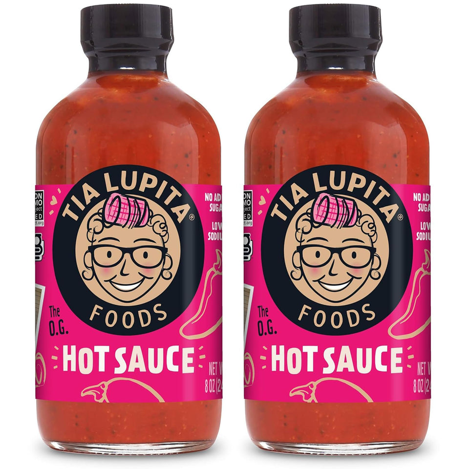 TIA LUPITA Hot Sauce bottle showing smoky-sweet flavor for everyday meals.