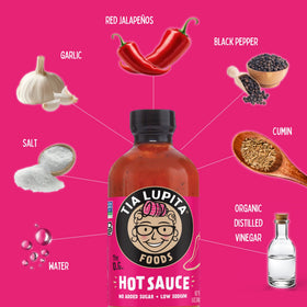 Two-pack of TIA LUPITA Hot Sauce for pantry convenience.