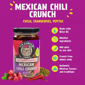 TIA LUPITA Salsa Macha Morita oil pour captures zesty aroma for sauces.