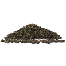 Tian Hu Shan fresh leaves hand-picked by skilled farmers for quality control.