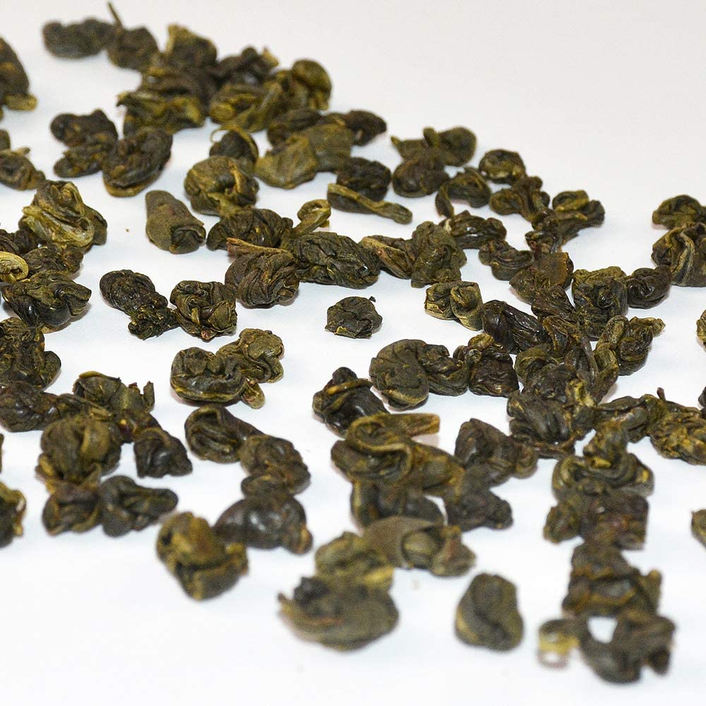 Tian Hu Shan rolled tea pearls during processing yield delicate aroma