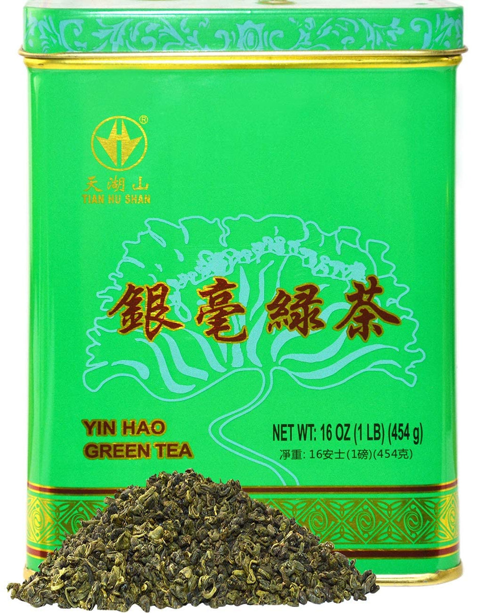 Tian Hu Shan green tea spring pearls in packaging with refreshing aroma