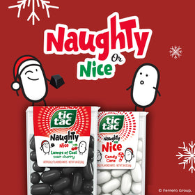 Tic Tac Candy Cane mints on the go, fits in a pocket.