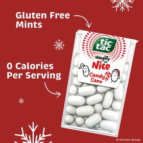 Tic Tac Candy Cane pack displays gluten-free claim clearly.