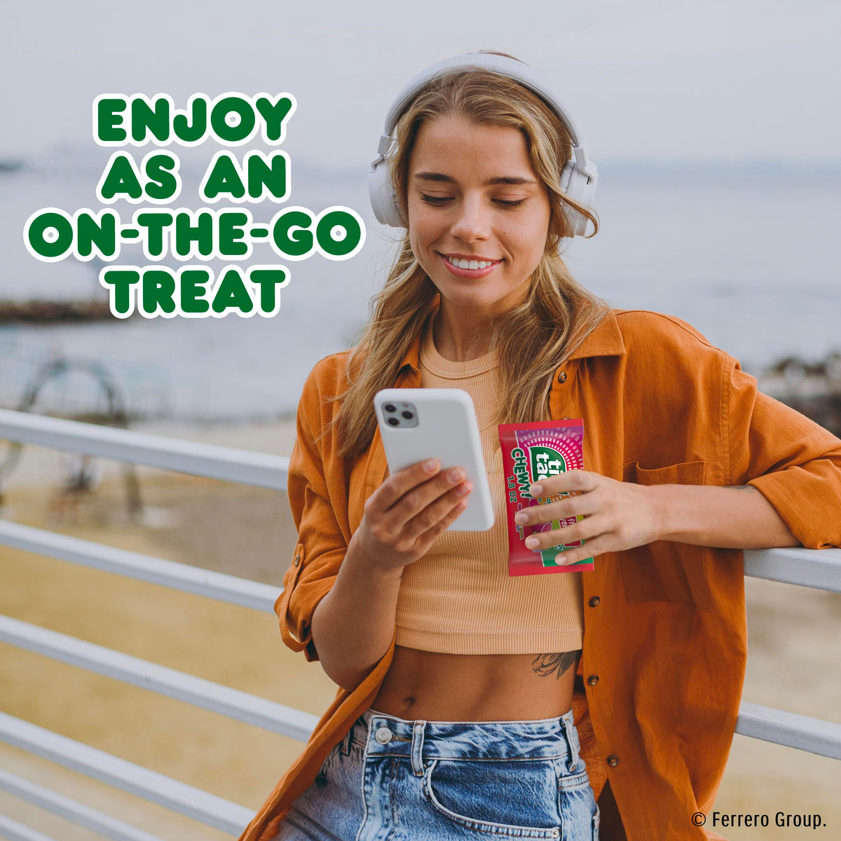 TIC TAC CHEWY cherry flavor, bold fruity notes in a snack.