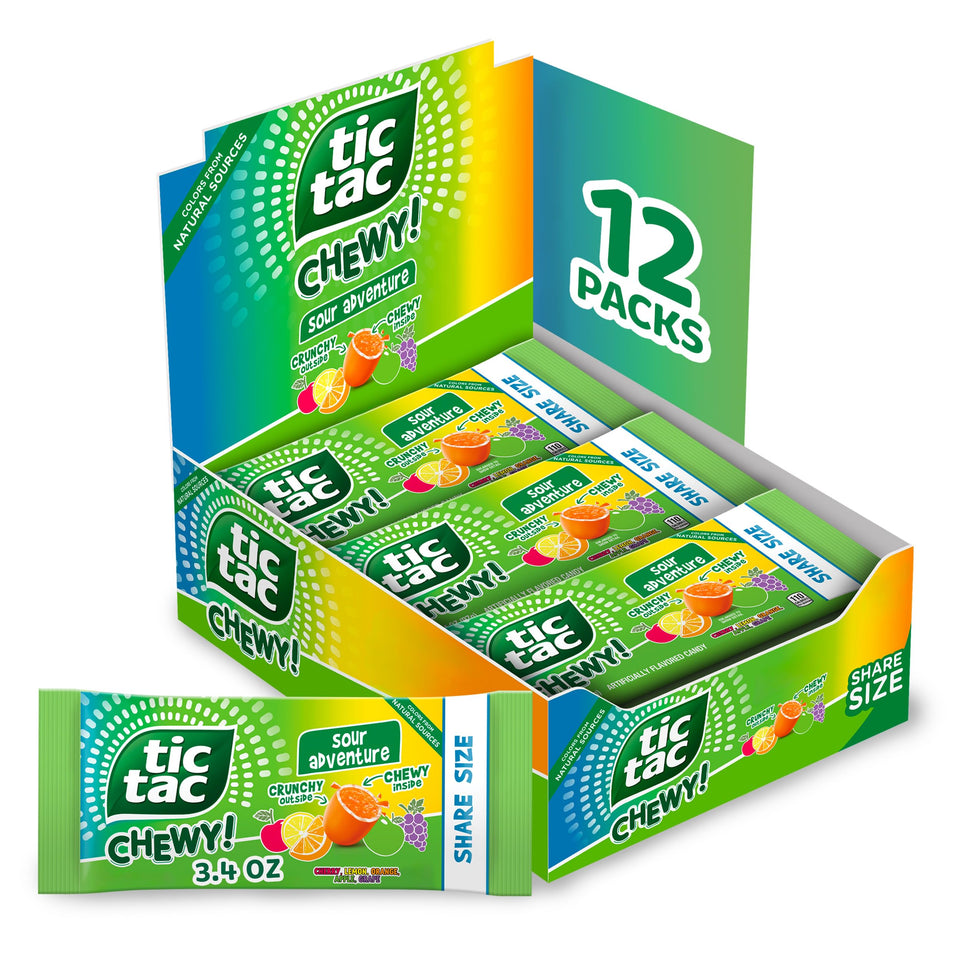 TIC TAC CHEWY Sour Adventure package ready for sharing at parties.