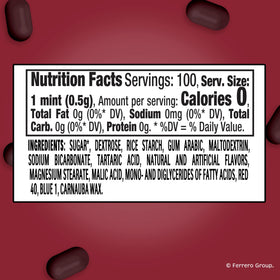 Tic Tac Dr Pepper pack back view with flavor details.