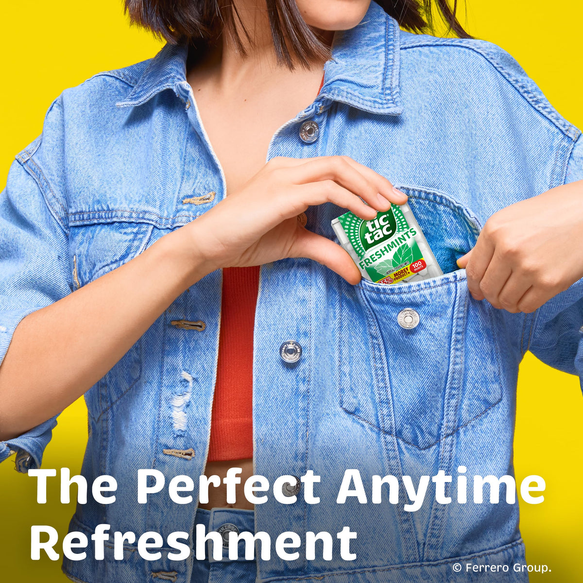 Tic Tac Freshmint bulk pack display indicating value for home or office.