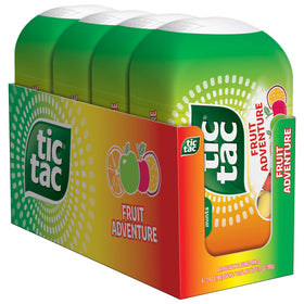Tic Tac Fruit Adventure bottle front with fruity mint for on-the-go refreshment