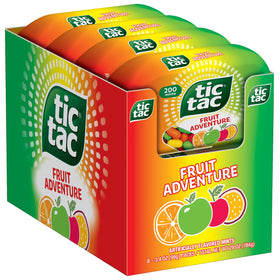 Tic Tac Fruit Adventure mints pack front for quick on-the-go refresh.
