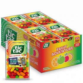 Tic Tac Fruit Adventure pack front view, portable mint refreshment on the go.