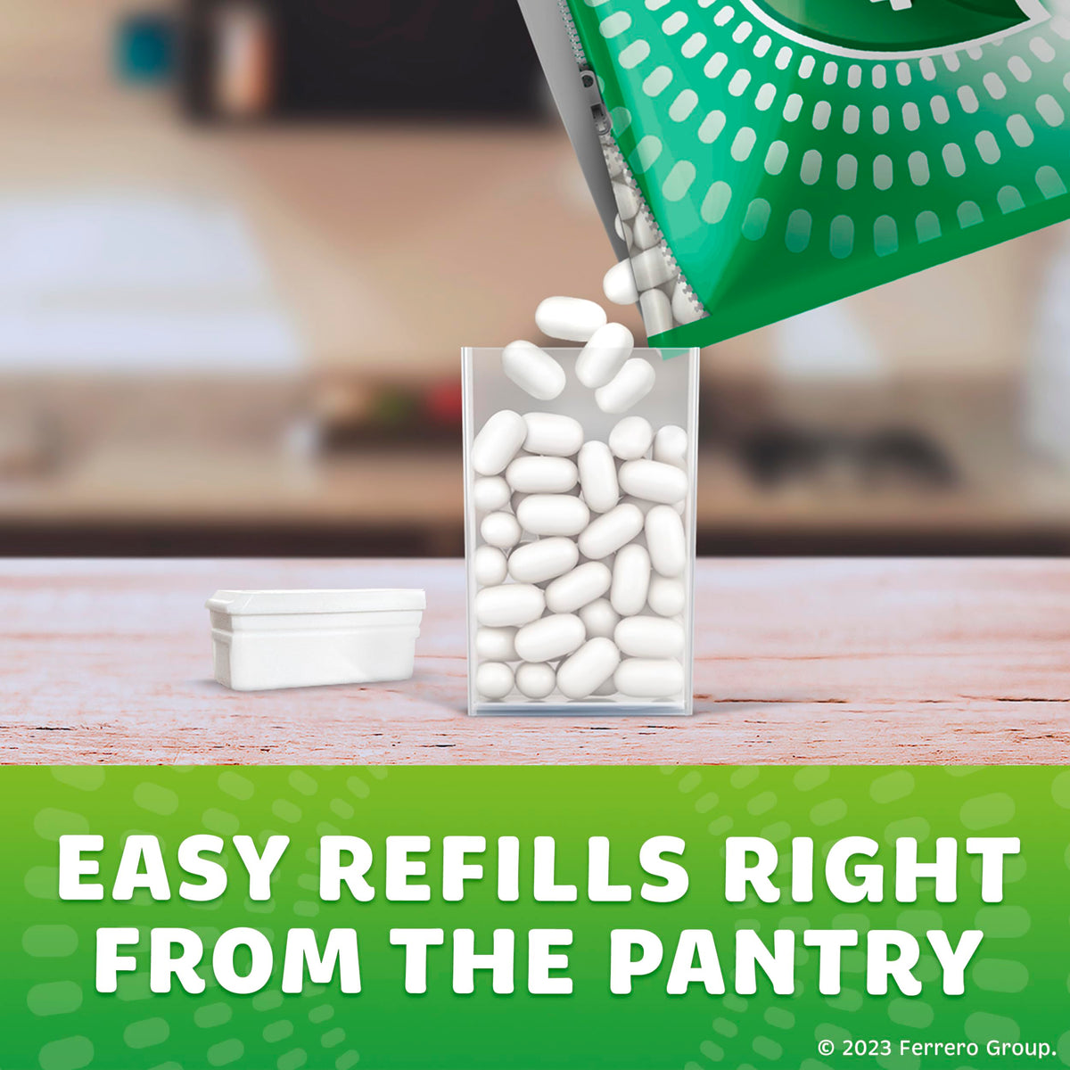 Tic Tac mints in office bowl, easy to share during meetings and breaks.