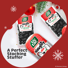 Tic Tac Naughty or Nice Lumps of Coal Sour Cherry in pocket, everyday refreshment on hand.