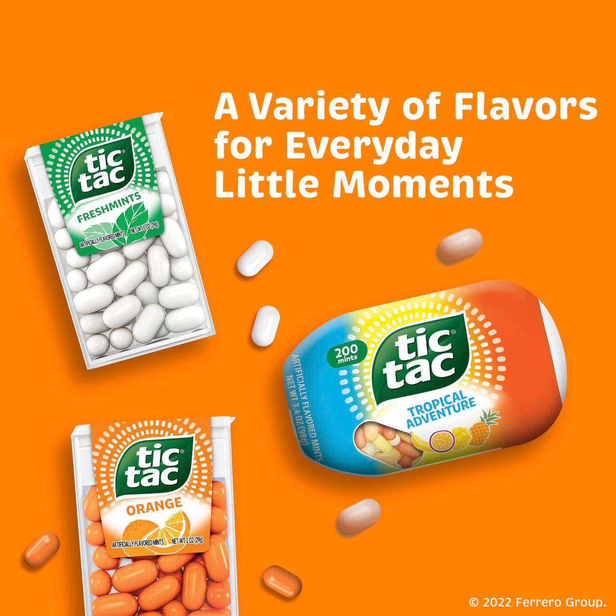 Tic Tac orange mints gift-ready pack, great for sharing with friends.