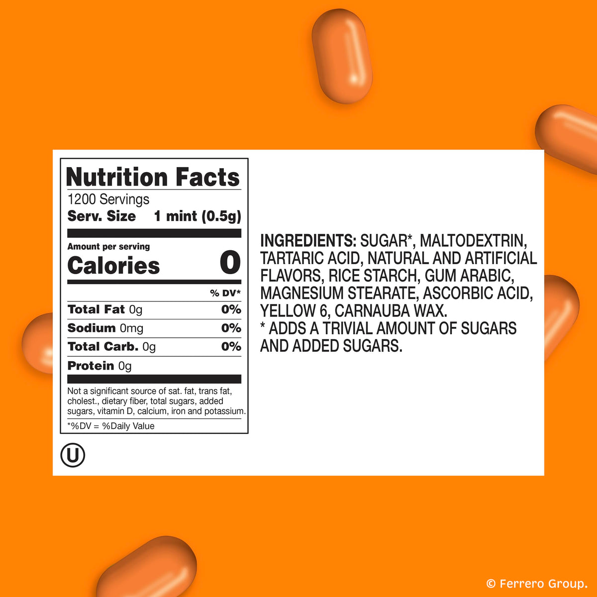 Tic Tac Orange pack side highlighting compact pocket-size design.