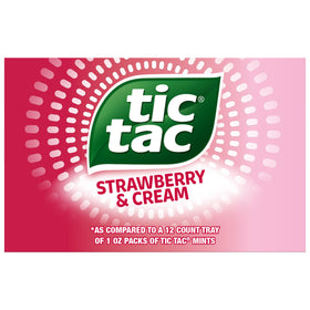 Tic Tac Strawberry and Cream display in a shopper-ready setup.