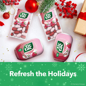 Tic Tac Strawberry and Cream pack back with bulk 12-pack details.