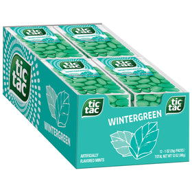 Tic Tac Wintergreen mints 12-pack display, perfect for sharing on the go.