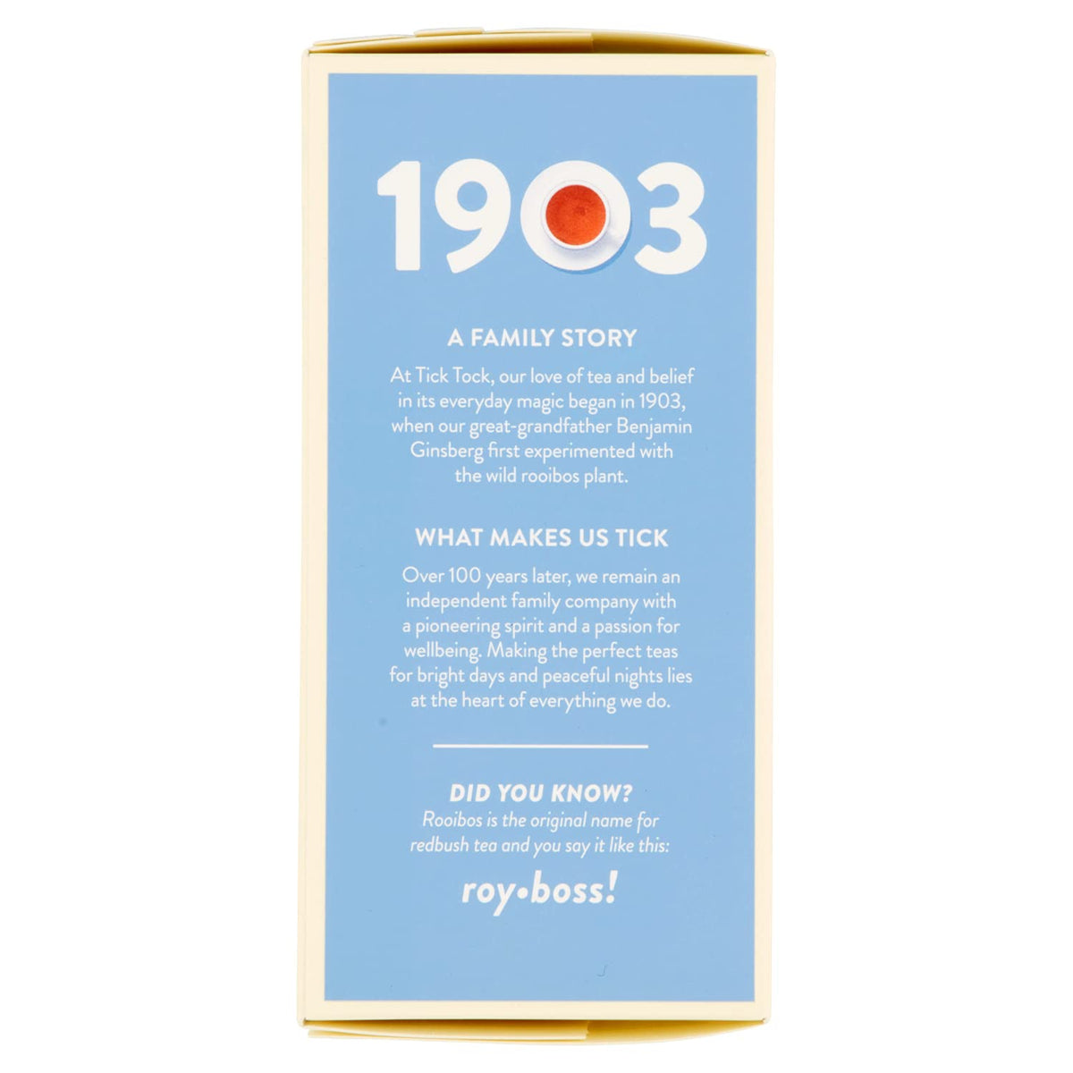 Tick Tock Teas bergamot citrus aroma highlights the blend's citrus notes.