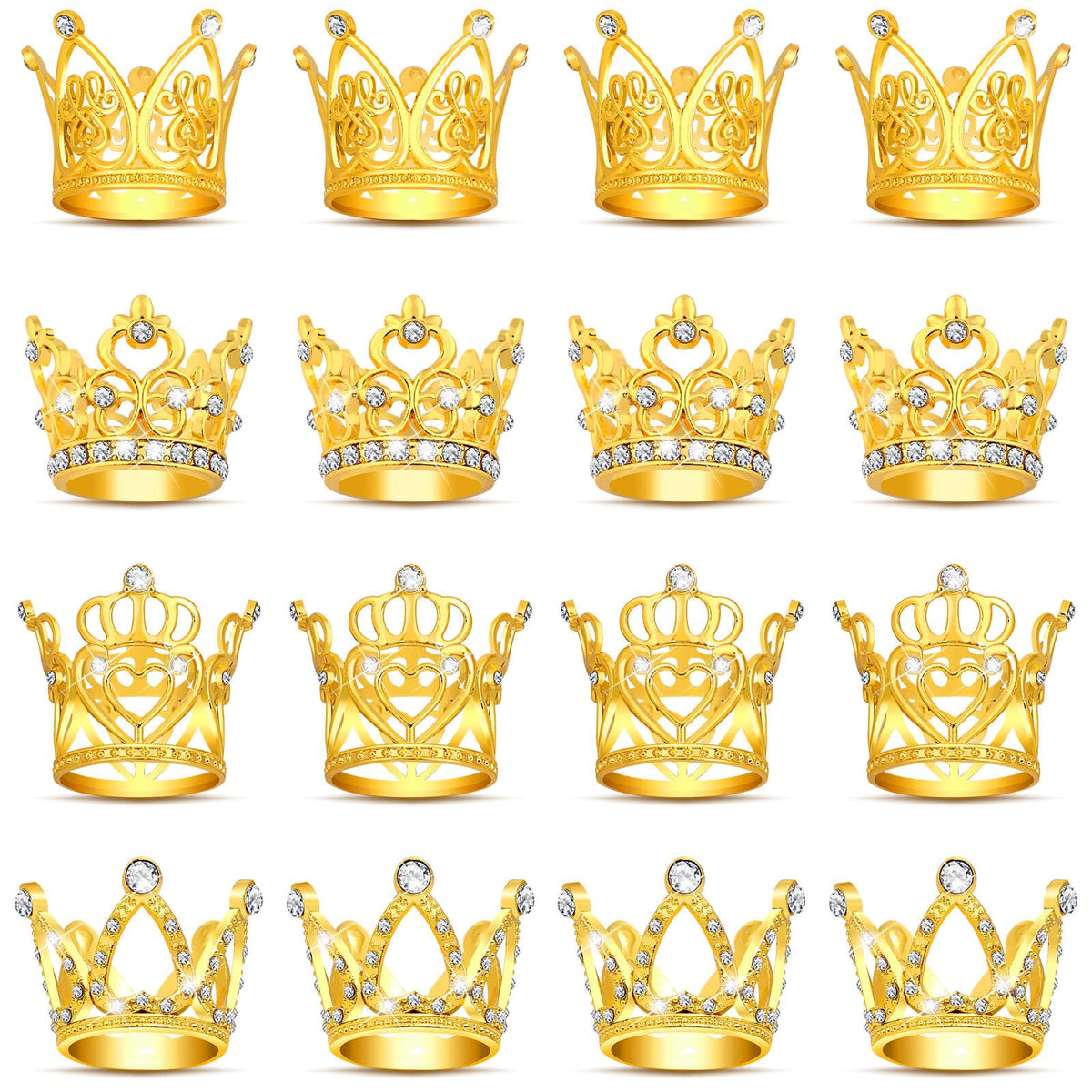 Tidponra mini crowns for bouquets, style-1, add elegant sparkle to floral arrangements