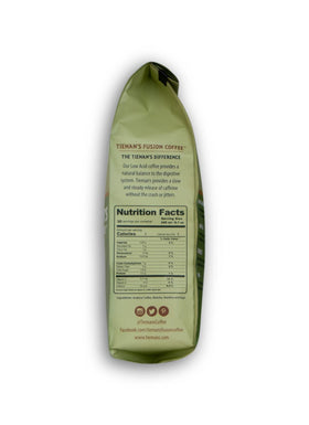 Tieman's Fusion Coffee closeup of beans highlights premium Arabica and antioxidant-rich blend.