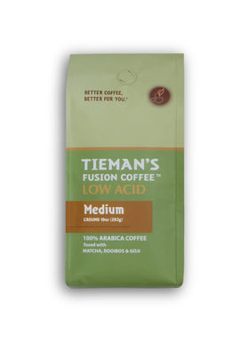 Tieman's Fusion Coffee low-acid ground bag with smooth, balanced flavor for daily mornings.