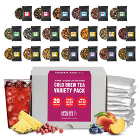 Tiesta Tea 20-pack cold brew variety box for easy at-home iced tea.