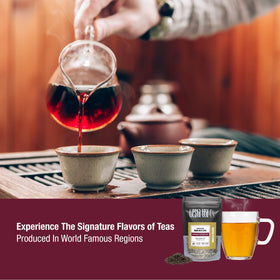 Tiesta Tea Assam leaves close-up for bold flavors and authentic origin.