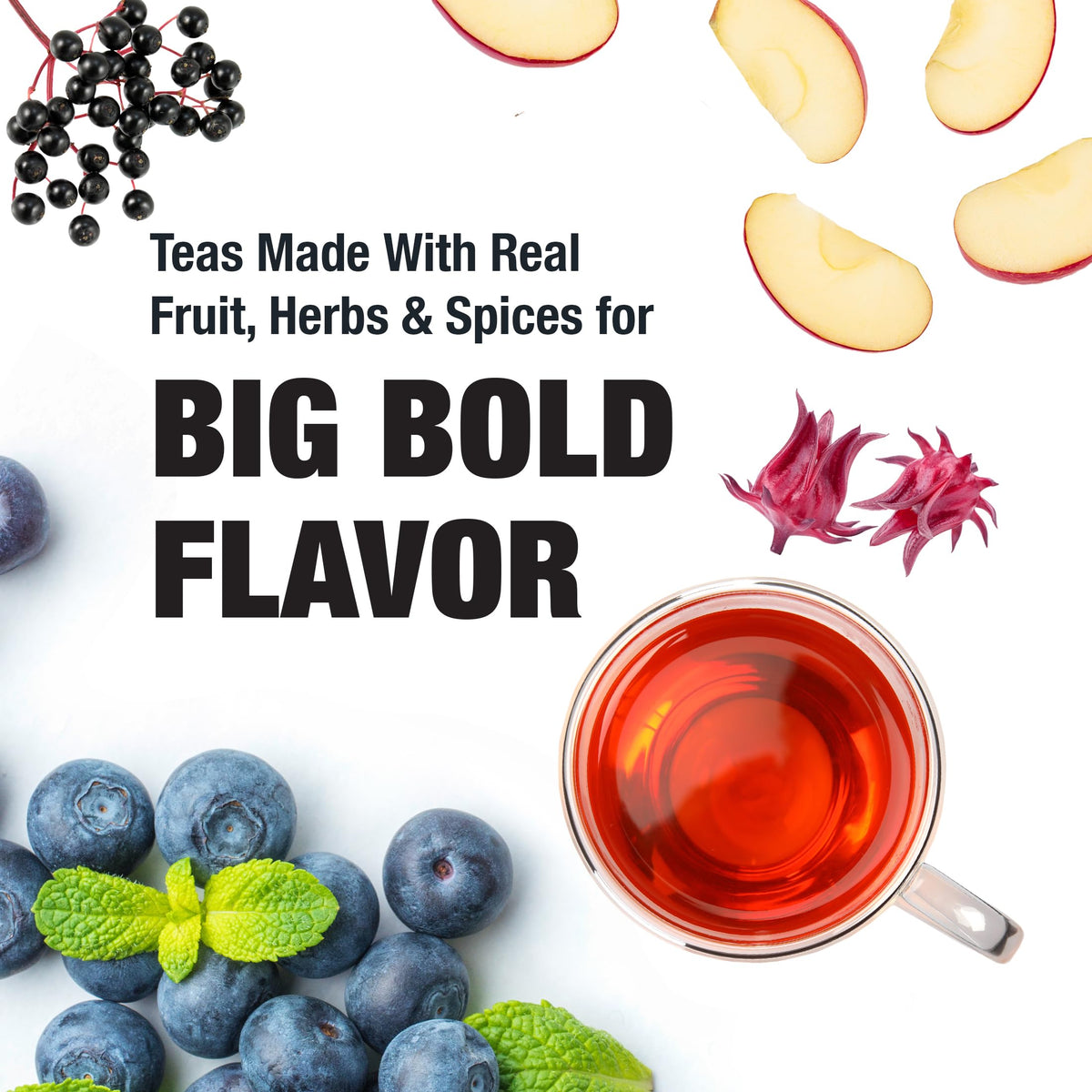 Tiesta Tea Blueberry Wild Child resealable pouch preserves flavor between uses.