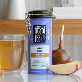 Tiesta Tea Caramel Apple brew with warm notes for relaxation.