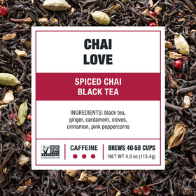 Tiesta Tea Chai Love iced brew in glass, refreshing summer option