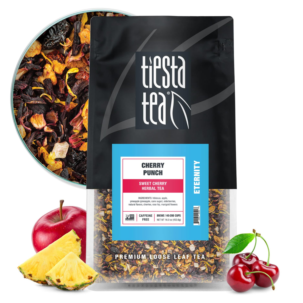 Tiesta Tea Cherry Punch loose leaf in scoop with fresh fruity aroma