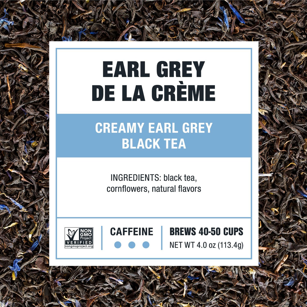 Tiesta Tea cornflowers and blue mallow in blend.