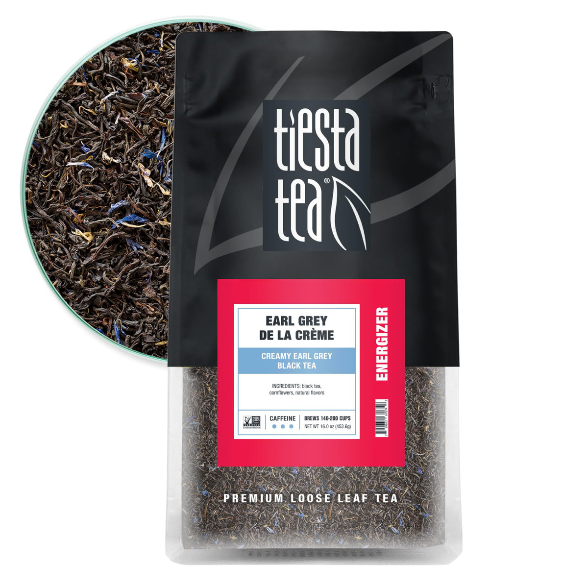 Tiesta Tea Cream Earl Grey bulk pouch keeps tea fresh for many brews.