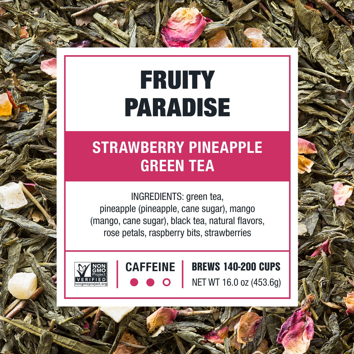 Tiesta Tea Fruity Paradise sealed bulk pouch keeps freshness for up to 200 cups