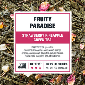 Tiesta Tea Fruity Paradise sealed bulk pouch keeps freshness for up to 200 cups