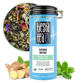 Tiesta Tea Ginger Citrus Herbal loose leaf tea with bright aroma for mornings