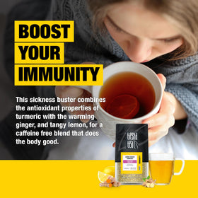 Tiesta Tea hot brew cup with amber color and rich flavor