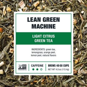 Tiesta Tea Lean Green Machine iced glass highlights vibrant citrus for cooling summer sips.