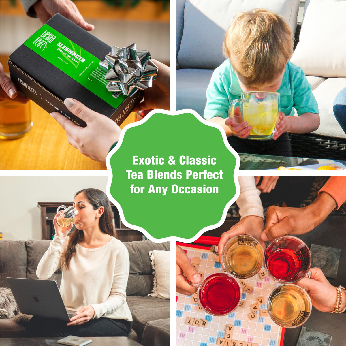 Tiesta Tea Lean Green Machine pouch supports a crisp energy boost for mornings.