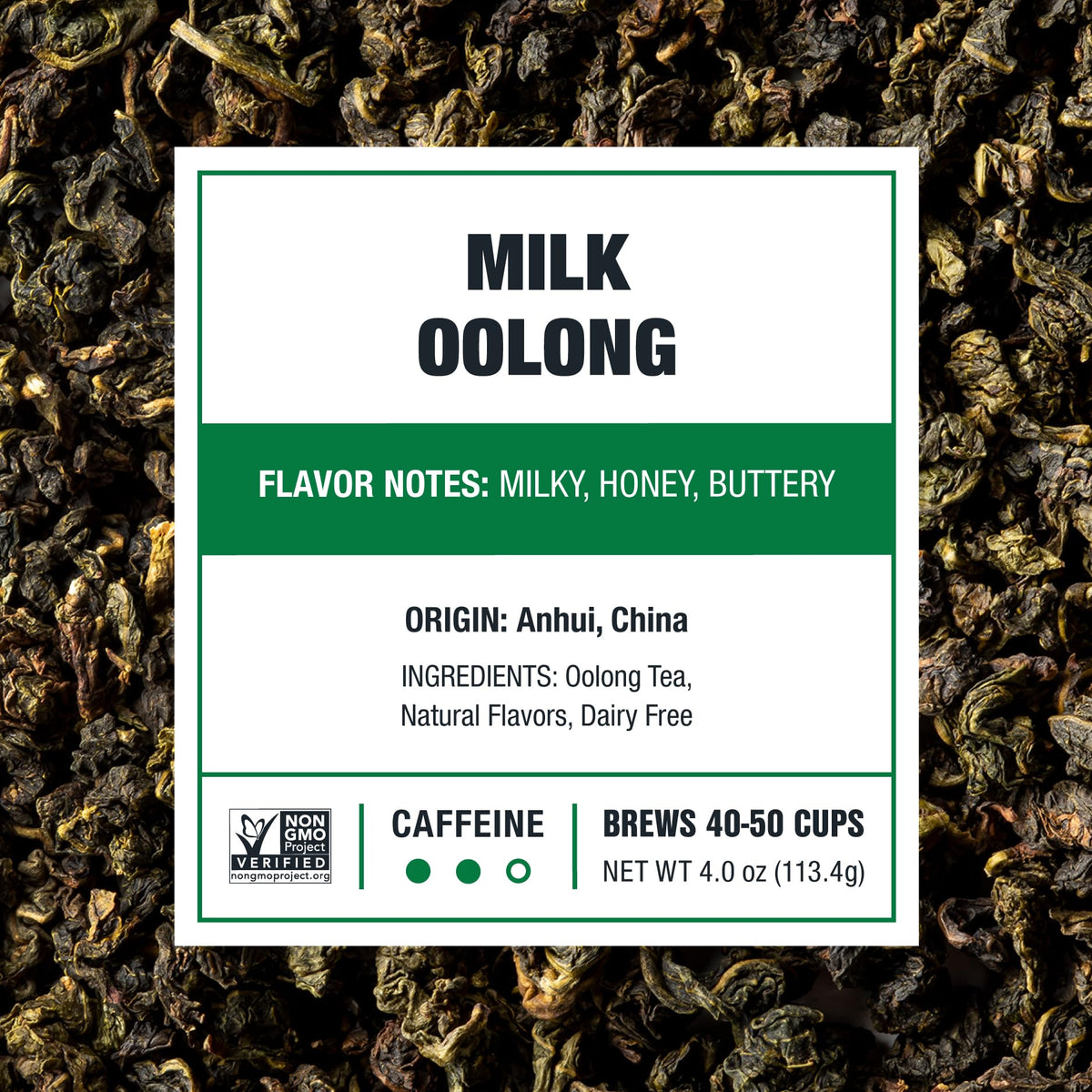 Milk Oolong from Anhui delivers creamy floral notes in Tiesta Tea.