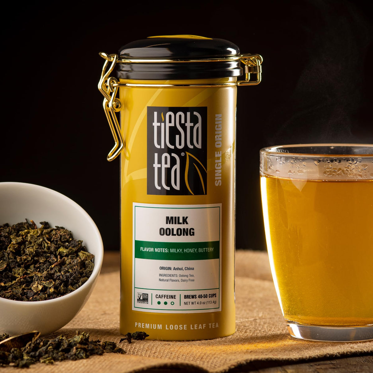 Brewing Tiesta Tea Milk Oolong at 195°F yields a smooth, aromatic cup.
