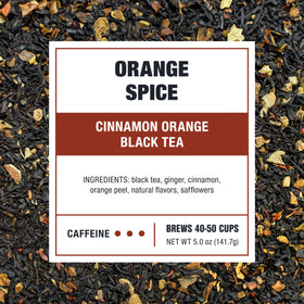 Tiesta Tea Orange Spice cup of hot brew with warm citrus and spice