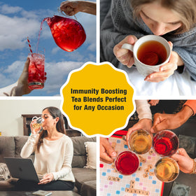 Tiesta Tea Orange Tango orange hibiscus visual highlights a tangy, fruity finish.