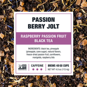 Tiesta Tea Passion Berry Jolt cornflowers detail adds color accents.