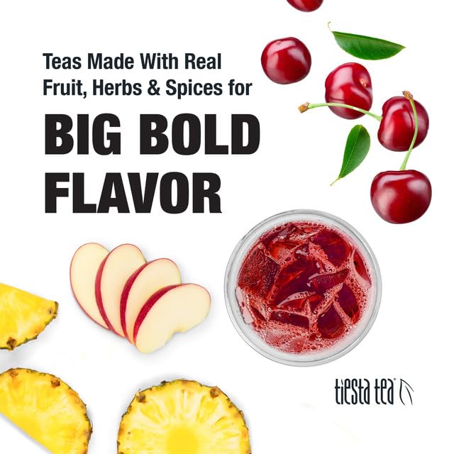 Tiesta Tea Peach Party cold brew offering sunny, refreshing flavor over ice.